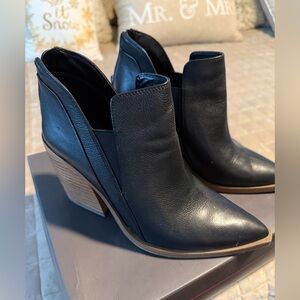 Vince Camuto Black Leather Ankle Booties